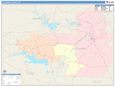 Hot Spring County, AR Digital Map Color Cast Style